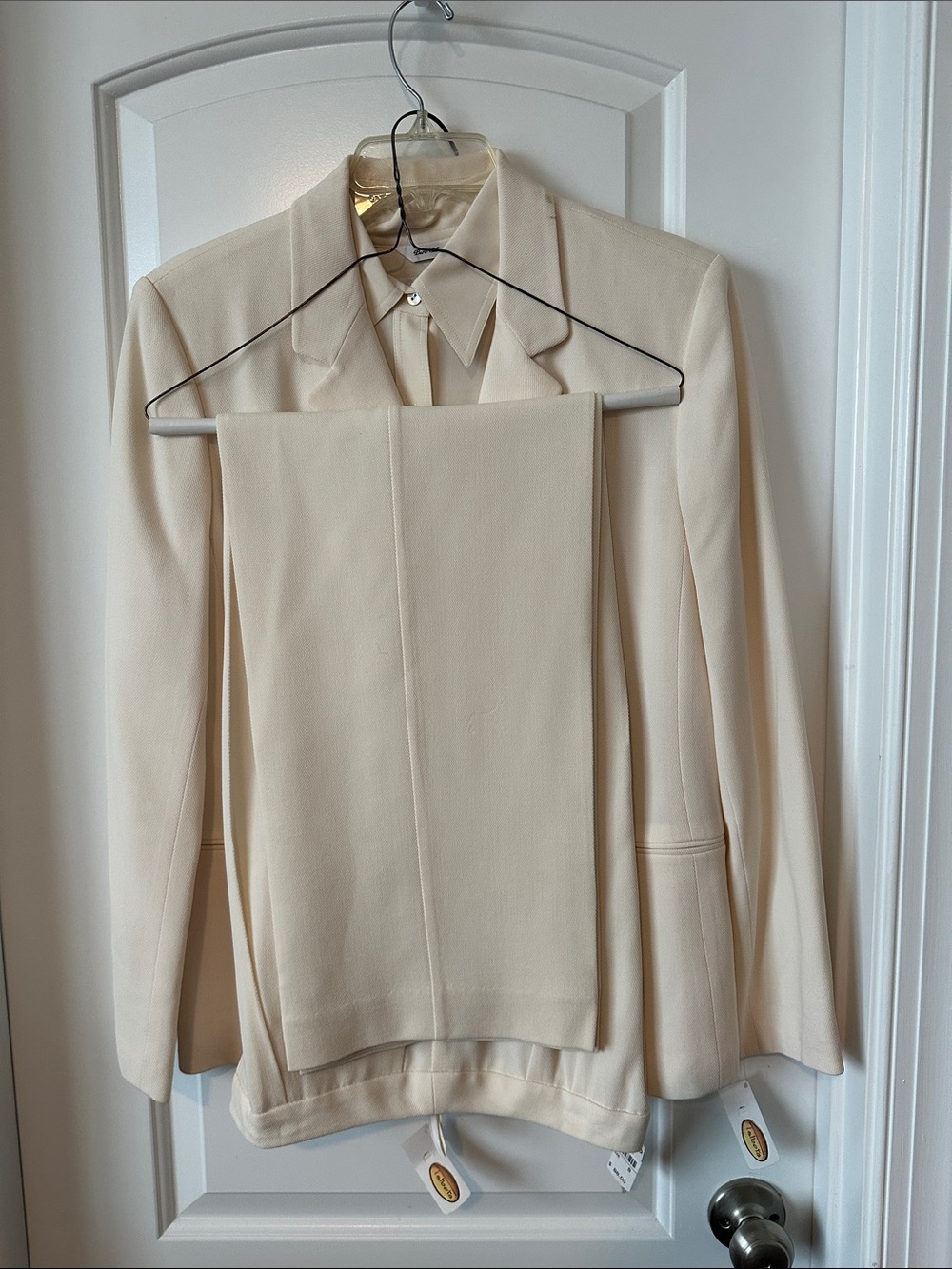 Talbots Cream Women's Tailored Blazer, shirt and Trousers Set